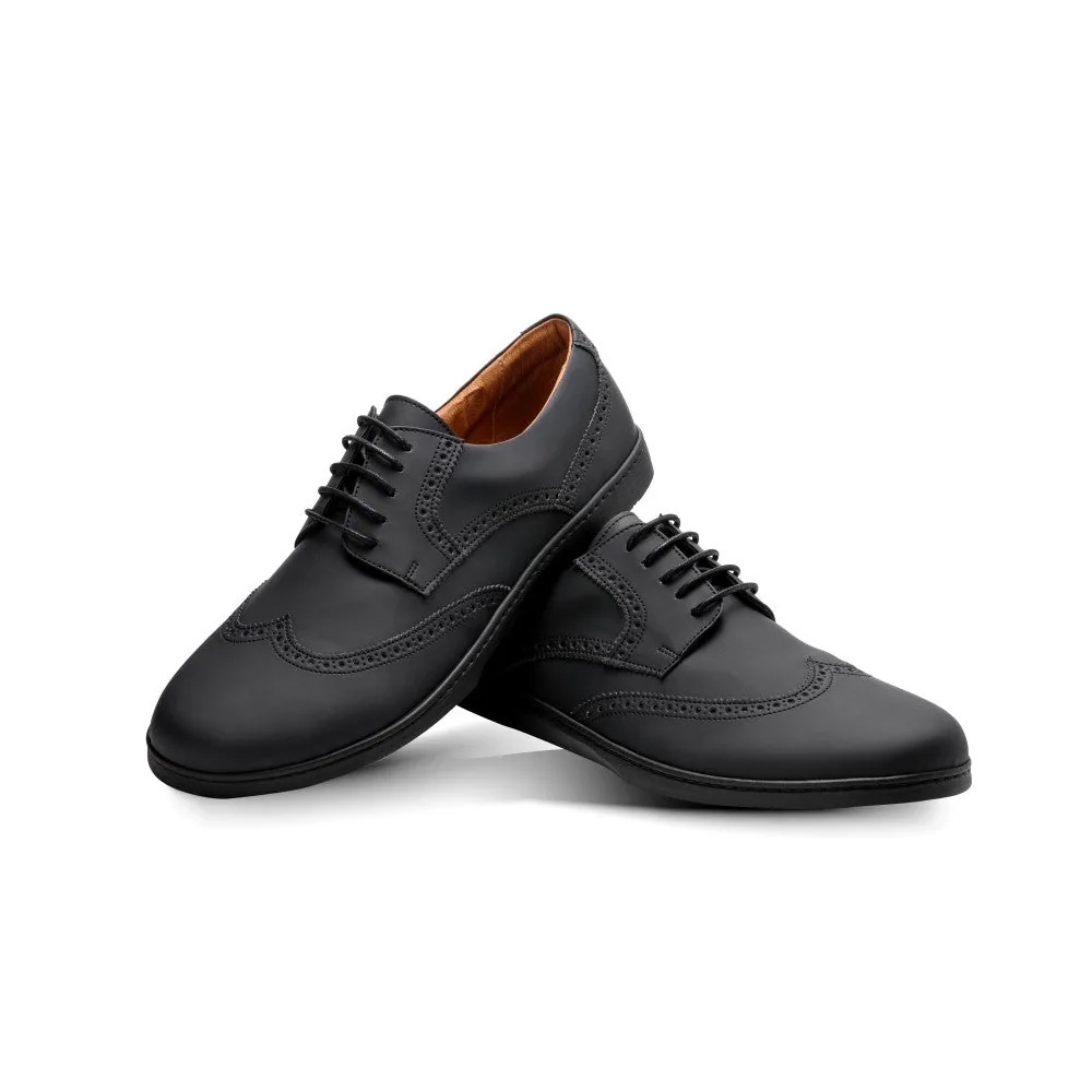 Мужские полуботинки ZAQQ BRIQ Brogue Vegan Black (чёрный цвет) — фото 1 из 12